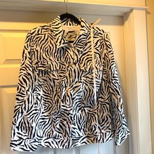 Carole Little Black and White Zebra Print Jacket